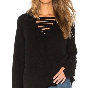 LNA x Revolve Ziggy Alpaca Black Sweater Size X-Small NWT